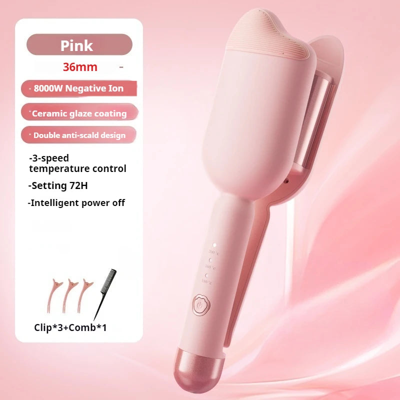 Hair Curling Iron 36Mm Deep Wave Hair Curler 4 Temperature Adjustable Fast Heating Crimping Iron Styler Wand for All Hair Style