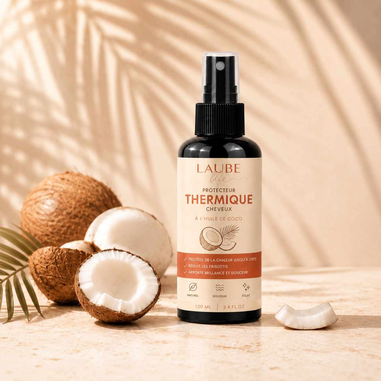 Protecteur Thermique Cheveux LAUBE™ | Brillance & Anti-Frisottis